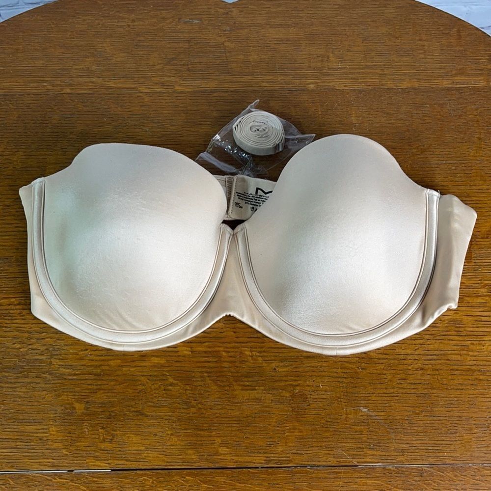 Beige Full - Coverage Strapless Maidenform Bra 38C